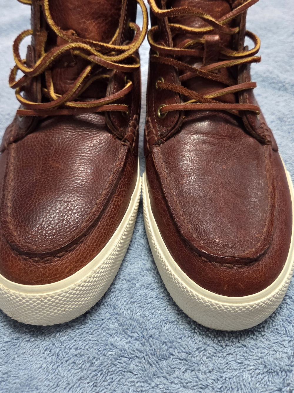Polo by Ralph Lauren Brown Leather High-Top Boots - Picture 6 of 8